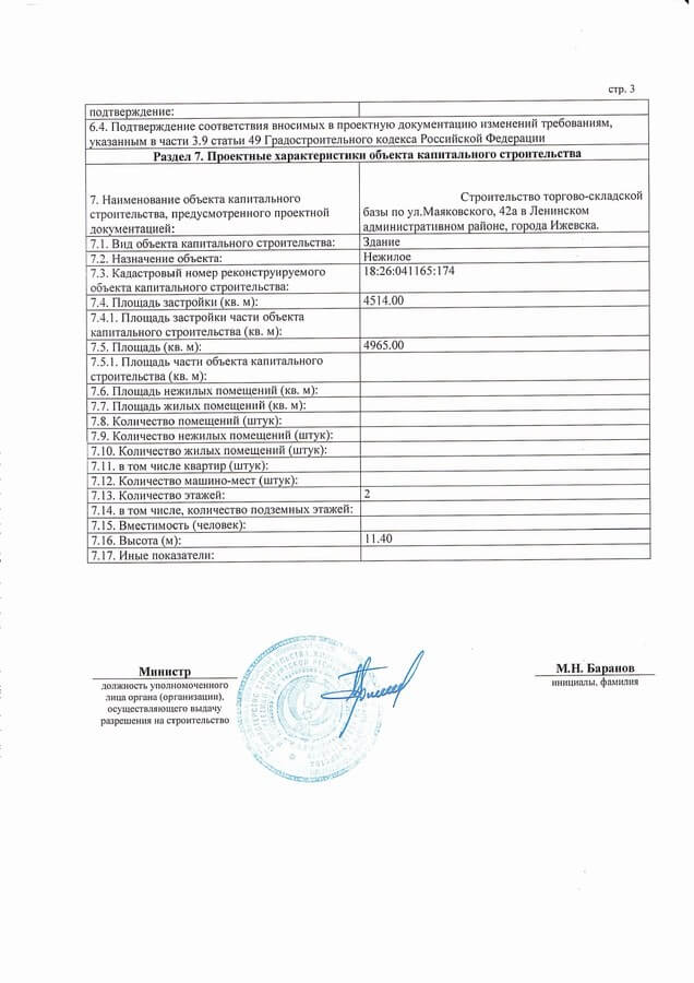 Ижевск. Получено разрешение на строительство торгово-складской базы